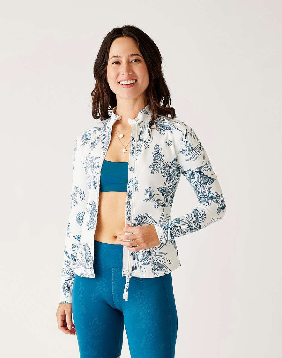 Clothing Carve Designs Rashguards & Sun Protection | Stella Zip-Up Jacket Cloud Scenic