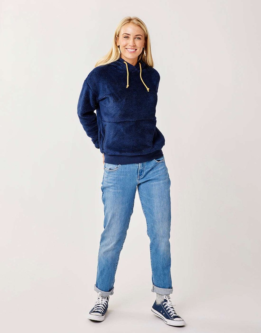 Clothing Carve Designs Fleece | Brie Sherpa Hoodie Navy