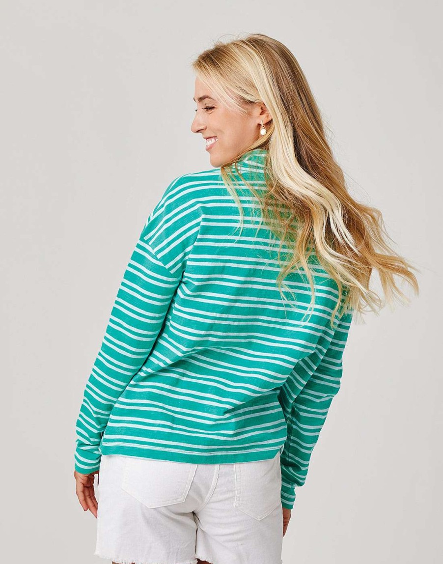 Clothing Carve Designs Long Sleeve | Bodie Funnel Neck Fern Breton