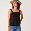 Clothing Carve Designs Tanks | Liv Textured Top Black