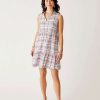 Clothing Carve Designs | Nellie Linen Dress Navy Plaid