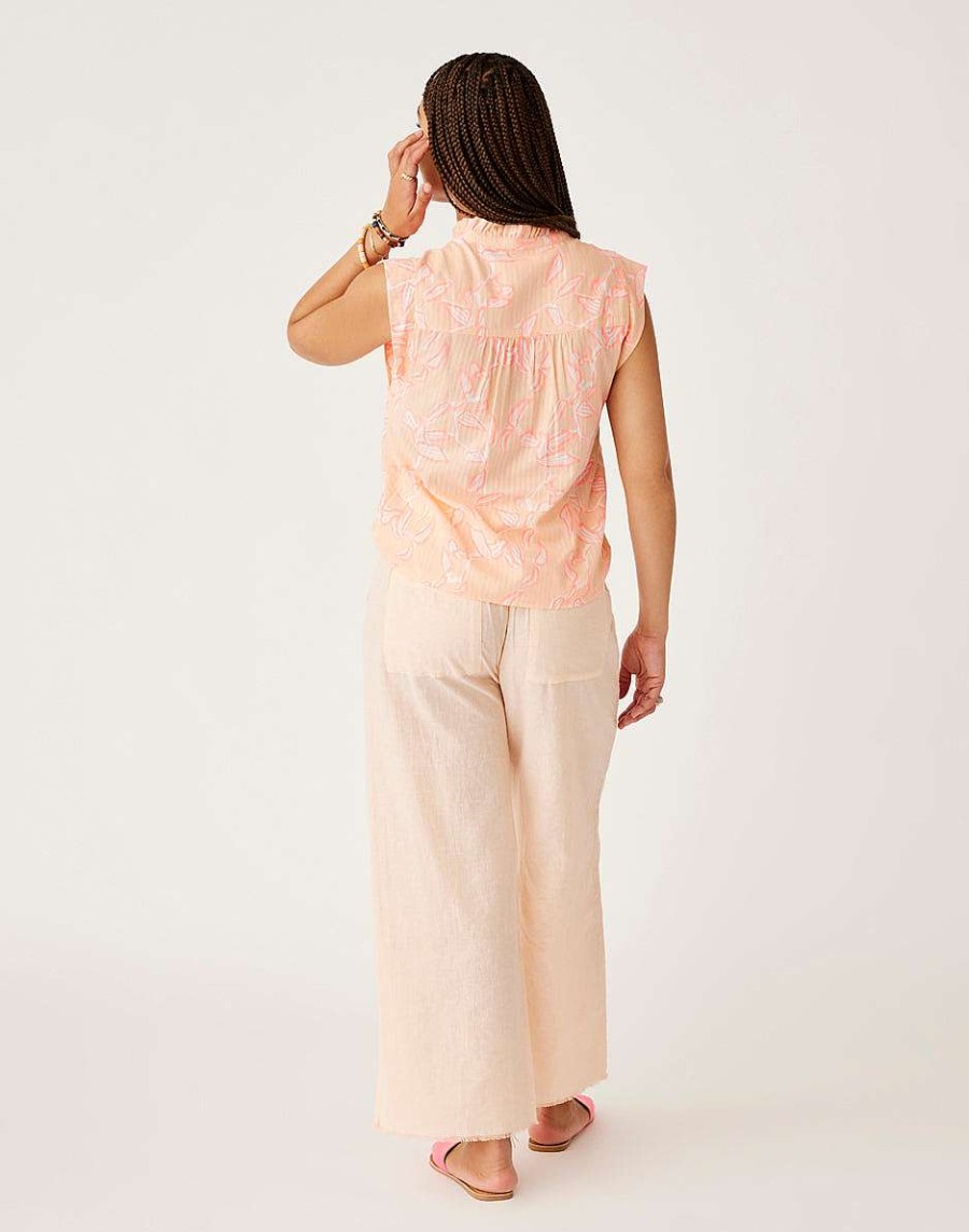 Clothing Carve Designs Pants | Suki Linen Pant Peach Chambray