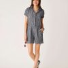 Clothing Carve Designs | Nyla Linen Romper Navy Texture