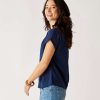 Clothing Carve Designs Short Sleeve | James Textured Top Navy