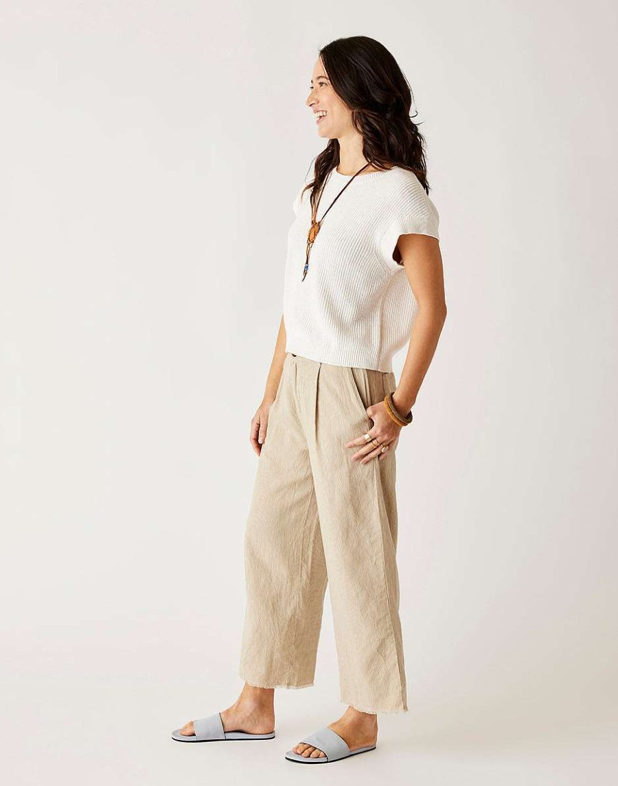 Clothing Carve Designs Pants | Suki Linen Pant Lt. Khaki Stripe