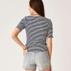 Clothing Carve Designs Short Sleeve | Asher Rib Top Navy Stripe