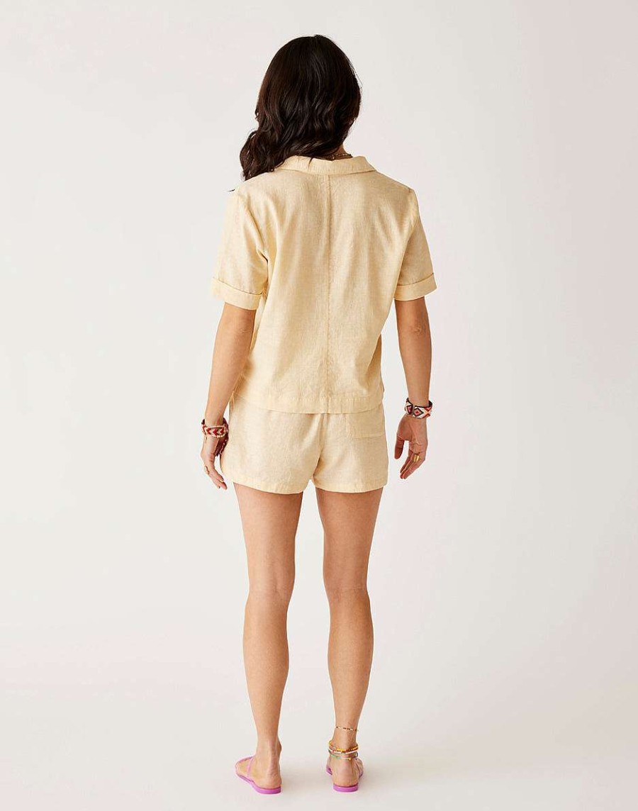 Clothing Carve Designs Shorts | Rhett Linen Short Honey Chambray