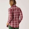 Clothing Carve Designs Fleece | Fairbanks Supersoft Shirt Brick Plaid