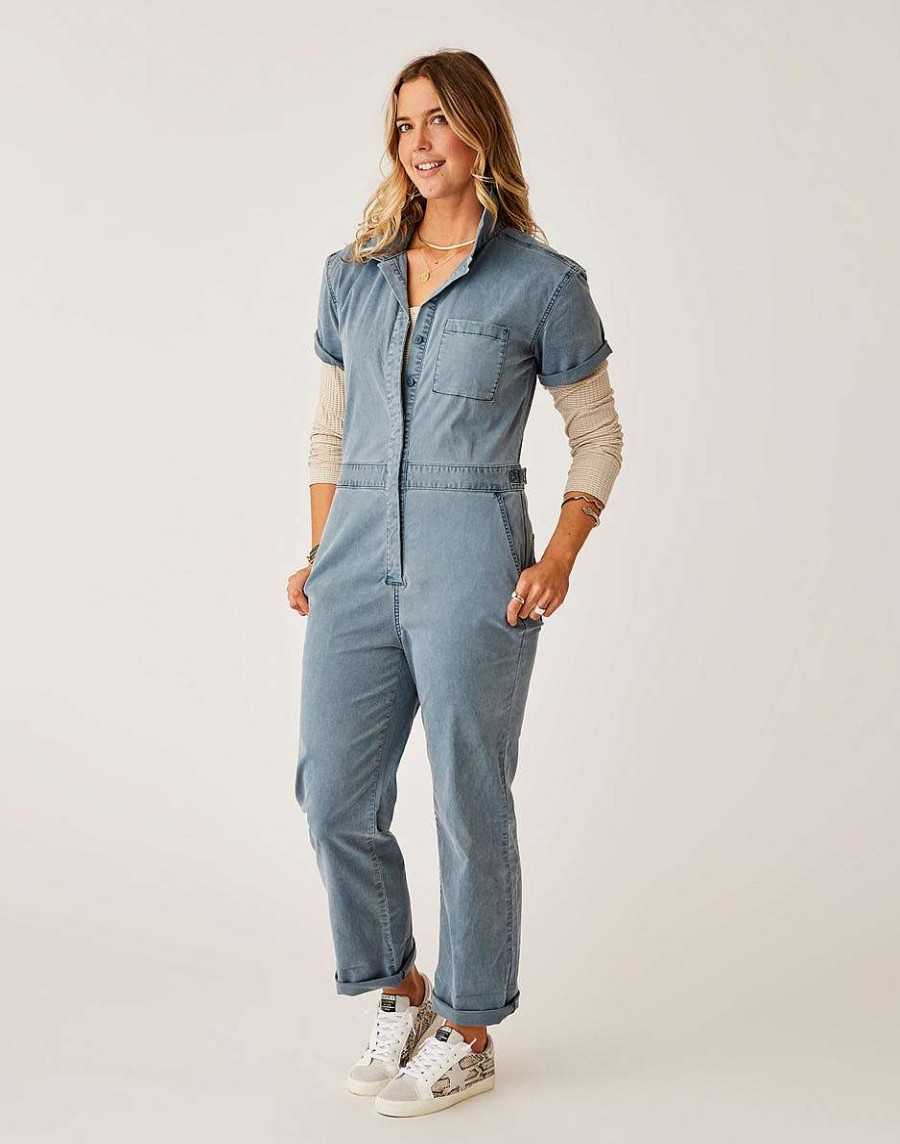 Clothing Carve Designs Jumpsuits & Overalls | Nyla Twill Jumpsuit Slate Sunkissed