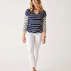 Clothing Carve Designs Sweaters | Zella Pullover Navy Breton Stripe