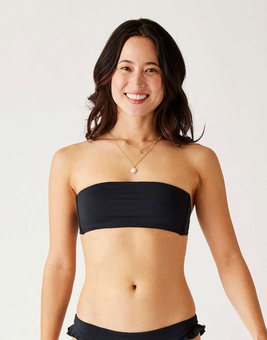 Clothing Carve Designs Bikini Tops | Bev Ruffle Top Black