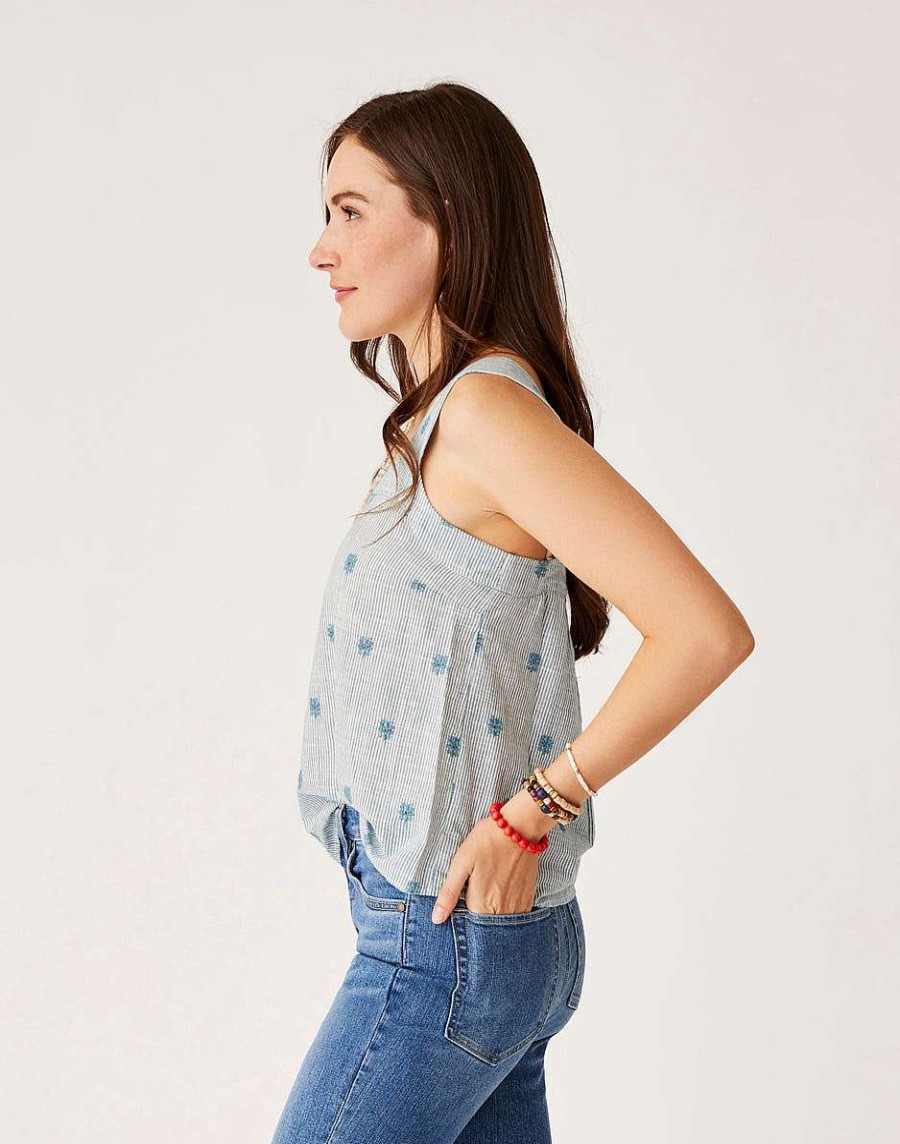 Clothing Carve Designs Tanks | Liv Eyelet Top Azul