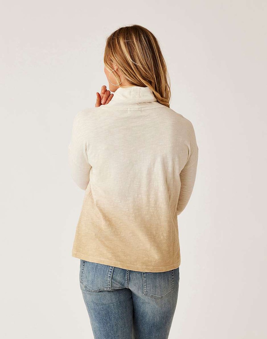 Clothing Carve Designs Long Sleeve | Bodie Funnel Neck Lt. Khaki Ombre