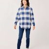 Clothing Carve Designs Fleece | Fairbanks Supersoft Shirt Navy Plaid