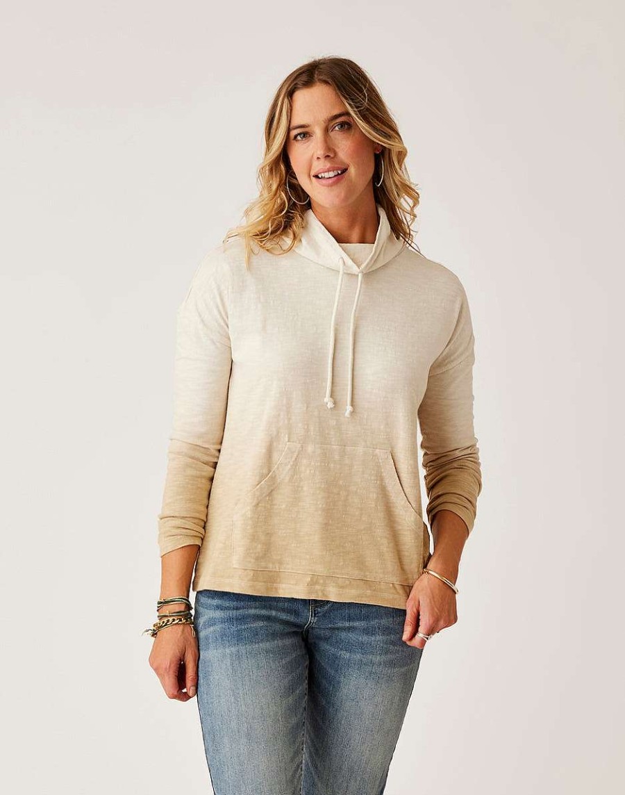 Clothing Carve Designs Long Sleeve | Bodie Funnel Neck Lt. Khaki Ombre