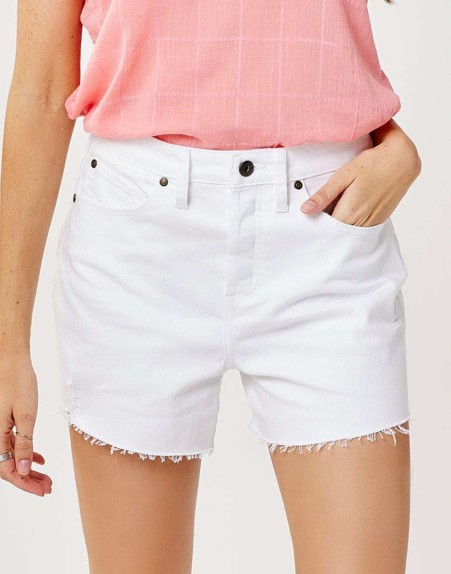 Clothing Carve Designs Shorts | Hayden Short White Destructed