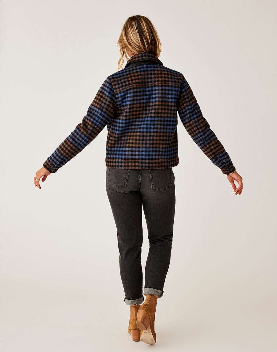 Clothing Carve Designs Jackets & Vests | Rhea Wool Trucker Dk. Brown Plaid