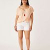 Clothing Carve Designs Short Sleeve | James Textured Top Peach