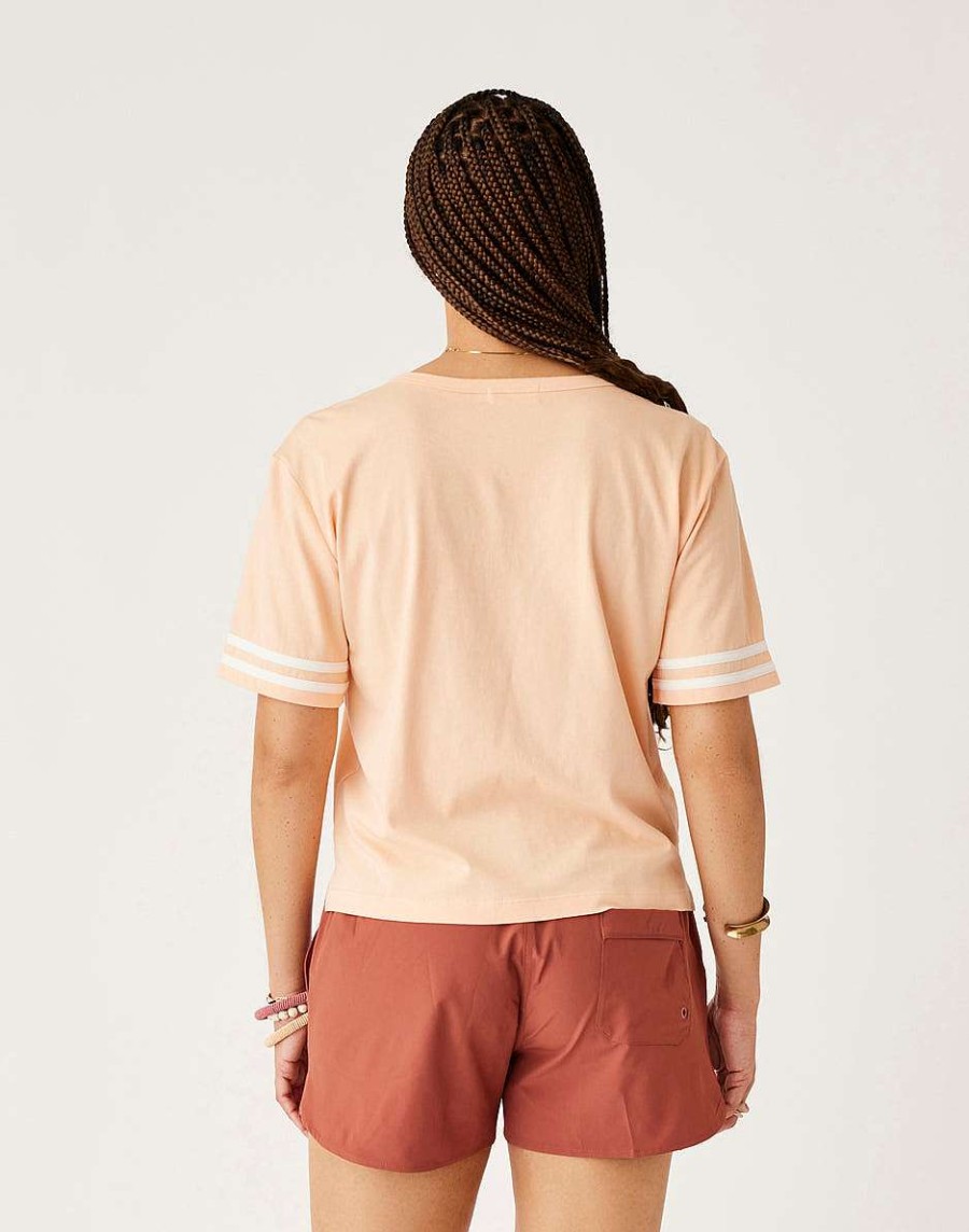 Clothing Carve Designs Short Sleeve | Ainslee Boxy Tee Peach