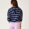 Clothing Carve Designs Long Sleeve | Birdie Slub Hoodie Navy Rugby Stripe